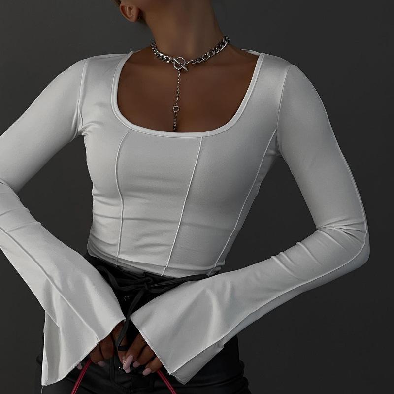 Blouses et chemises | La blouse bords dentelle poignets évasés Blouses et chemises Blouses et chemises