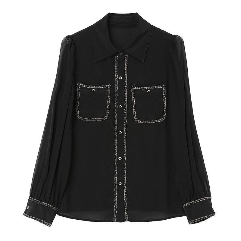 Blouses et chemises | La blouse chiffon détails ajourés Blouses et chemises Blouses et chemises