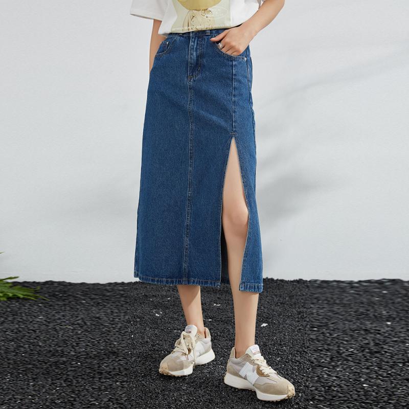 Jupes | La jupe maxi denim à fente Jupes Femme