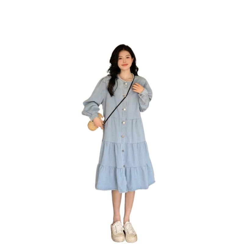 Robes | La robe denim fluide col frison Robes Femme