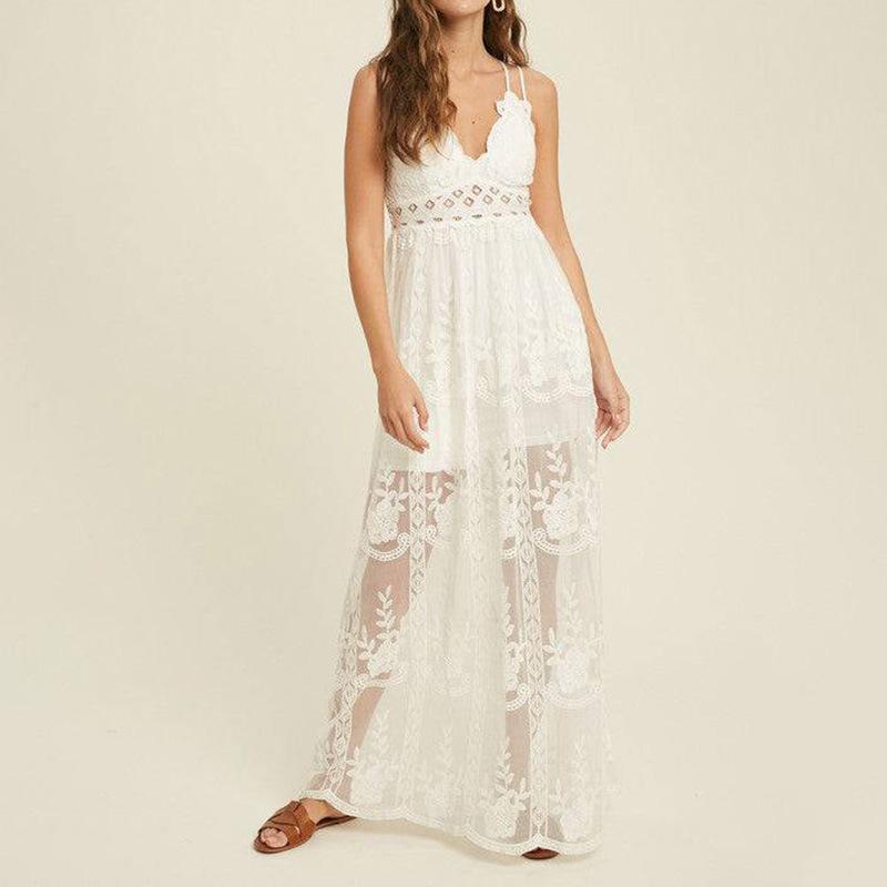 Robes | La robe maxi tulle fleurs veloutées Robes Femme