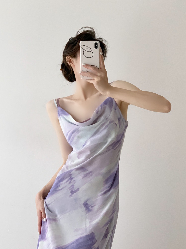 Robes | La robe sans manches microfilet mirage abstrait Robes Femme